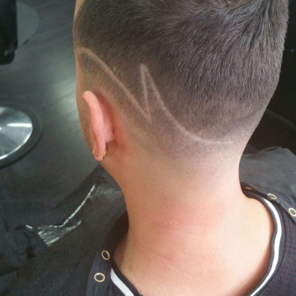 M initial design on taper 〽️🔥 #barber #houstonbarber #initialdesigns , Initial On Haircut